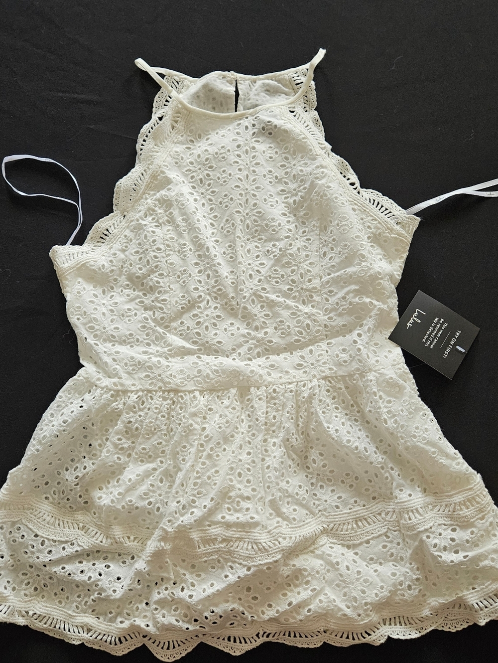 Lulus Be True White Lace Peplum Top XS - NWT